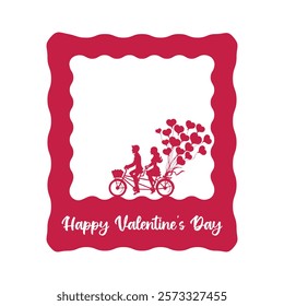 Happy Valentines Day Photo Frame Photocall Border Blank Cut Out Transparent Vector.