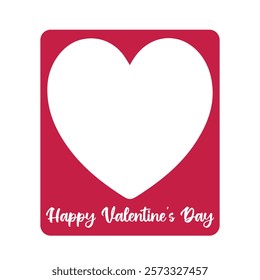 Happy Valentines Day Photo Frame Photocall Border Blank Cut Out Transparent Vector.