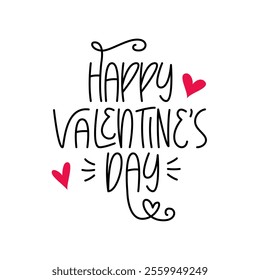 Happy Valentine's Day Phrase. Valentine Day Greeting.