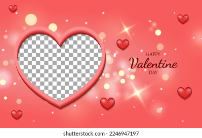happy valentine's day pink background with with image space