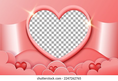 happy valentine's day pink background with with image space