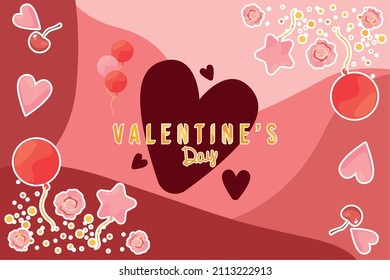 happy valentines day pink card
