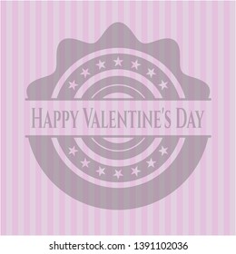 Happy Valentine's Day pink emblem. Vintage. Vector Illustration. Detailed.