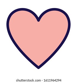 happy valentines day pink heart love passion vector illustration
