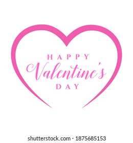 Happy Valentine's Day Pink Heart Vector