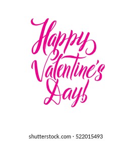 Happy Valentines Day Pink lettering background Greeting Card