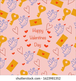 Happy Valentines Day Pink pattern vector