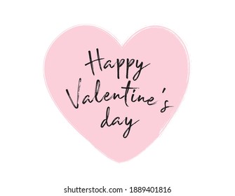 Fröhliches Valentinstag-rosa Muster. Fröhliche Valentinstag-Schrift in rosafarbenem Herzen. Rosa Herz glückliche Valentinstag Muster.  