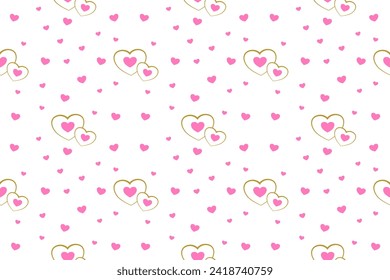 Feliz Día de San Valentín patrón rosa con corazones