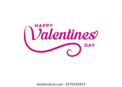 Happy Valentines Day Pink Script Typography Design