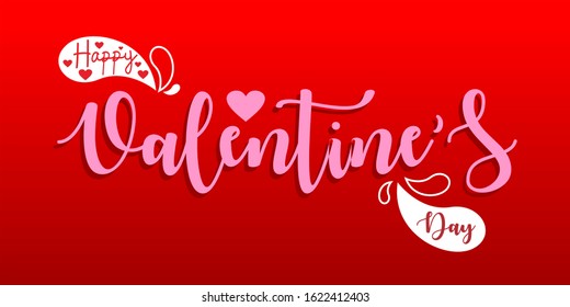 HAPPY VALENTINE'S DAY pink vector illustration background