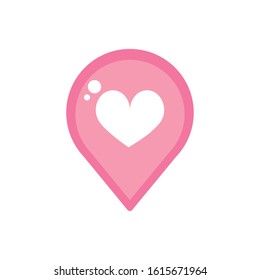 happy valentines day pointer destination love heart vector illustration pink design