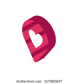 happy valentines day pointer location love romantic isometric icon vector illustration