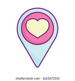 happy valentines day, pointer location love heart passion vector illustration