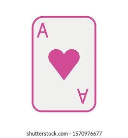 happy valentines day poker card with heart ace vector illustration design