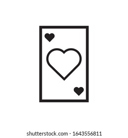 happy valentines day poker card with heart line style vector illustration design