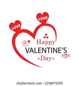 Happy Valentine's Day Post With Beautiful Red Love Heart. Usable for social media post, greeting card, poster and banner.