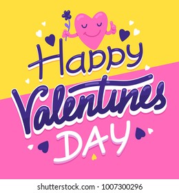 Happy Valentines Day Post Card. Greeting card, poster, congratulation mailing, banner, sticker, flyer, Valentine's day vector design