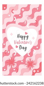 Fröhlicher Valentinstag Post-Template-Design-Vektorgrafik, abstrakter geometrischer Post-Banner, kreatives Banner-Design 