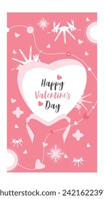 Feliz día de San Valentín vector de diseño de plantilla, pancarta geométrica abstracta, diseño creativo de pancartas 