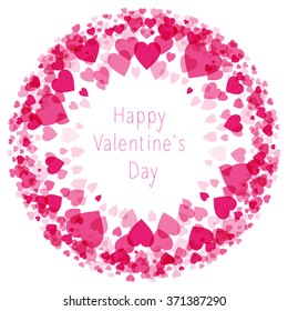 Happy Valentine's Day Postcard ball with hearts on a white background.