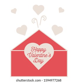 Happy Valentine's Day postcard design. Vector Illustration.