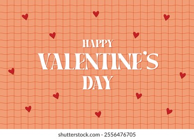 happy valentines day postcard flat vector illustration