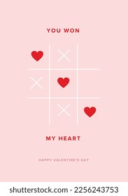 Happy Valentine's Day Postcard Gift Card for her him. Cute romantic style. 