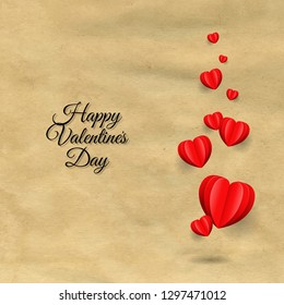Happy Valentines Day Postcard With Gradient Mesh, Vector Illustration