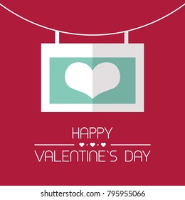 Happy Valentine's Day postcard or greeting card with heart envelope. Vector illustration