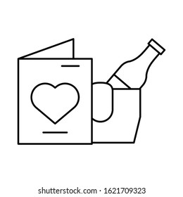 happy valentines day postcard with heart vector illustration design