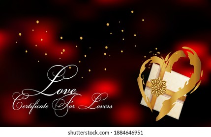 Happy Valentine's Day. Postcard for lovers. Certificate. The 14th of February