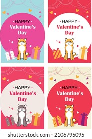 Feliz Día de San Valentín con un lindo perro