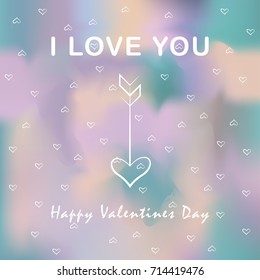 Happy Valentines Day postcard template. Vector illustration