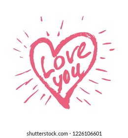 Happy Valentine's day postcard. Vector illustration