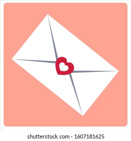 Happy Valentines Day postcard vector illustration, heart love icon.
