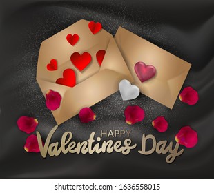 
HAPPY VALENTINE'S DAY postcard vector