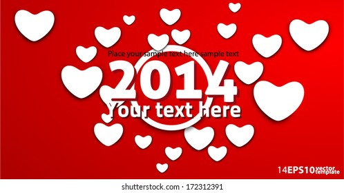Happy Valentines Day postcard. vector template