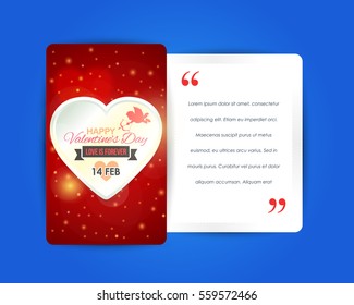 Happy Valentine's Day Postcard, Web Banner Celebration Design. Greeting Card, Vector Colorful Heart Elements Elegant Background or Flyer, Poster