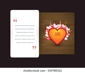 Happy Valentine's Day Postcard, Web Banner Celebration Design. Greeting Card, Vector Colorful Heart Elements Elegant Background or Flyer, Poster