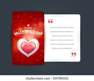 Happy Valentine's Day Postcard, Web Banner Celebration Design. Greeting Card, Vector Colorful Heart Elements Elegant Background or Flyer, Poster