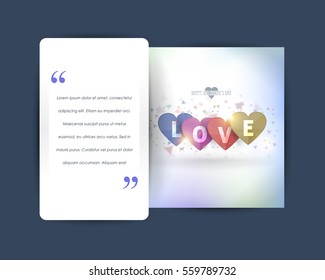 Happy Valentine's Day Postcard, Web Banner Celebration Design. Greeting Card, Vector Colorful Heart Elements Elegant Background or Flyer, Poster