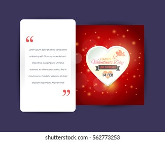 Happy Valentine's Day Postcard, Web Banner Celebration Design. Greeting Card, Vector Colorful Heart Elements Elegant Background or Flyer, Poster