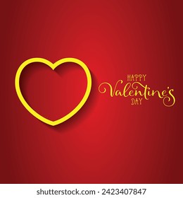 Happy Valentine's Day Poster or banner with cute font. sweet hearts and gift card on red background. Greetings valentines day from special person. Illustration vector template valentines day concept.