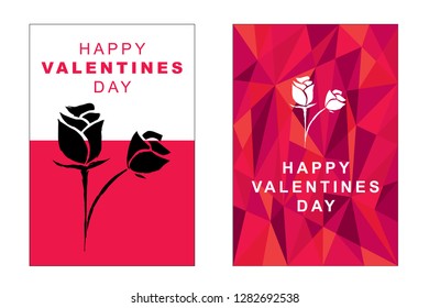 Happy Valentine's Day Poster and Card with Rose Flower