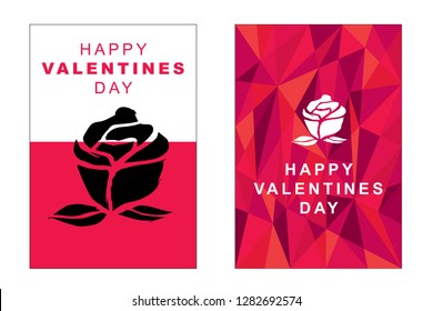 Happy Valentine's Day Poster and Card with Rose Flower