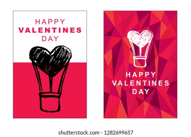 Happy Valentine's Day Poster and Card with Heart