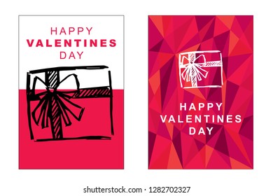 Happy Valentine's Day Poster and Card with Gift