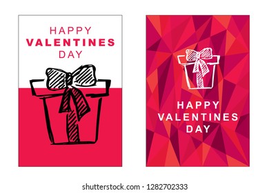 Happy Valentine's Day Poster and Card with Gift