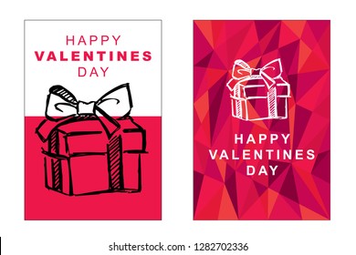Happy Valentine's Day Poster and Card with Gift
